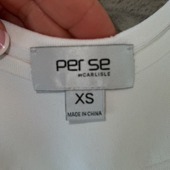 Per Se by Carlisle white sleeveless top - Picture 2 of 4